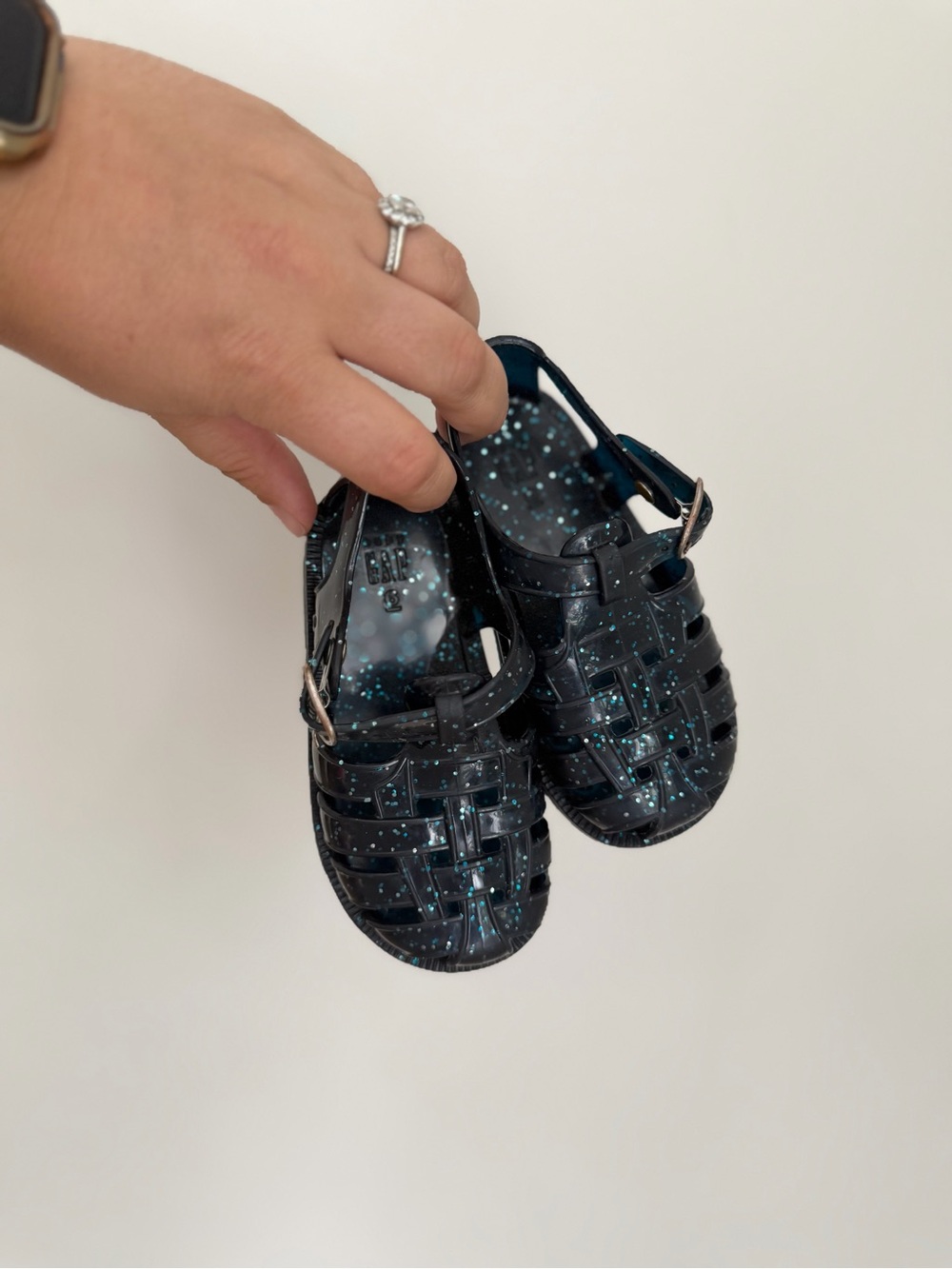 babyGap Dark Blue Jelly Fisherman Sandals (Size 6)